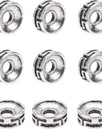 100Pcs Tibetan Spacer Beads, Carved Flat round Beads Antique Silver Beads 7.5X3Mm Metal Loose Beads Rondelle Beads for Jewelry Bracelet Earring Making DIY Crafts, Hole: 2Mm