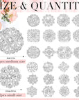 124 Pcs Bouquet Pins Flower Brooch Rhinestone Brooches Diamond for Flowers Crystal Corsage Boutonniere Pin Stick Embellishments Crafting Wedding Decor Supplies(Silver)