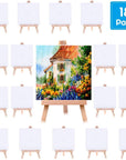 Mini Canvases 18 Pack,  Small Painting Canvas with Mini Easel 4X4 Inches Art Canvases Painting Kit for Kids Teenagers Acrylic Pouring Oil Water Color