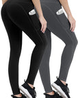 Anti-Nail Leggings for Women, Non-See-Through Yoga Pants with Phone Pockets, Tummy Control Full-Length/Capri Tights