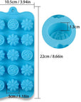Flower Shape Silicone Molds, 4 Packs 15 Cavity Nonstick Food Grade Silicone Molds DIY for Chocolates, Candies, Ice Cubes, Jellos, Handmade Soap, and Bath Bombs
