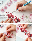 Floral Washi Tape Set - 12 PET & Washi Tapes for Journaling Stickers, Scrapbooking Supplies, Planner, Bullet Journals,Arts & Crafts. Use as Stickers
