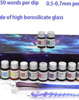 Glass Dip Calligraphy Pen Set, 18-Pieces 14 Color Inks, Pen Holder, Cleaning Cup, 2 Crystal Glass Pens for Art, Writing, Drawing, Signatures, Gift for Kids and Artist