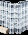 50Ml/1.7Oz Epoxy Mixing Cups, 38PCS Graduated Epoxy Resin Cups, Resin Mixing Cups, Beaker, Pouring Cup, Plastic Measuring Cup for Resin, Epoxy, Acrylic Paint, with 40 PCS Wood Craft Sticks