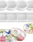 8 Pack Deep Coaster Molds, Square round Coaster Resin Molds, Small Coaster Silicone Molds for Resin Casting, for Flower Bouquet Preservation