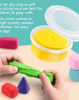 Air Dry Clay Kit for Kids - Comes with Instructional Guide Featuring 4 Scenes & 26 Projects Tutorials, 18 Cans of Modeling Clay, Includes Display Stand, Gift for Girls and Boys