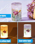 3 Pieces Cylinder Light Resin Silicone Mold Set, Include Resin Cylinder Light Mold and USB Powered Wooden Lighted Base Stand for DIY Table Candle Desktop Lamp Ornaments Home Decorations