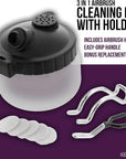 13 Piece Airbrush Cleaning Kit - Glass Cleaning Pot Jar with Holder, 5 Pc Cleaning Needles, 5 Pc Cleaning Brushes, 1 Wash Needle, & How to Link Card