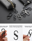 12Pcs Zipper Clips anti Theft Zipper Lock Clips Small Dual Locking Zipper Pull S Shaped Quick Disconnect Carabiner Clip Keeps Zippers Closed
