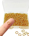 600 Pcs Gold Plated Jump Rings Split Rings Circle Clasp Connecting Rings Jewelry Necklace Bracelet Pendant Choker Charm Loops DIY Craft Earring Making Supplies (6 Mm)