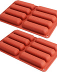 Twinkie Cake Pan Silicone Eclair Mold, 2-Pack Finger Shaped Molds Cylinder Silicone Trays for Baking, Soap, Resin, Chocolate Bar