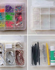 9 Grids Plastic Storage Compartment Organizer Container with Adjustable Dividers for Crafts, Earrings, Screws, Nail, Pins and More (1)
