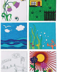 S & S Worldwide Paint-Your-Own Designer Canvas Set I, 2 Each of 6 Pre-Printed Designs, Great for Kids & Adults, DIY Ready to Paint, 6-1/2" X 6-1/2" Stretched Canvas. Pack of 12,Black and White