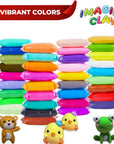 Imagine Clay Complete KIT - 36 Colors Air Dry Modeling Clay with 5 Sculpting Tools plus Roller, 50+ Decorations, 4 Spring Seats, 10 Phone Chains, 2 Key Rings, Booklet, Etc. Great Gift. Age 3-12+