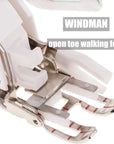 Open Toe Walking Foot W/Guide for Quilting and Sewing Stitch through Multiple Layers for Brother Singer Janome Sewing Machines