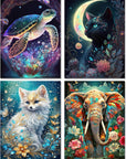 5D Wolf Diamond Painting Kits for Adults-Animal Diamond Art Kits for Beginners, Full round Drill Gem Art Wolf Kits for Adults for Gift Home Wall Decor(13.8X13.8Inch)