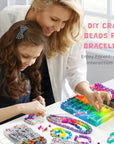 4200Pcs Pony Beads for Bracelet Making Kit, 48 Colors Halloween Bracelet Making Kit, 2500Pcs Rainbow Kandi, 1700Pcs Friendship Letter Beads with 20 Meter Elastic Strings for Jewelry Making