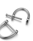 3 Pairs D Shape Key Ring with Screw Shackle for Car Key Leather Craft Purse Keychain Ring Horseshoe Shape 3 Colors Black Silver Gold