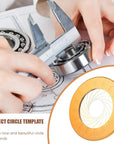 Circle Drawing Maker Aluminum Alloy Circle Template Adjustable Circle Drawing Tool round Circle Template Tool Ring Circle Making Tool with Black Flannelette Bag for Drafting, 125 Mm (Yellow)