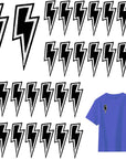 30 Pcs Black Lightning Iron-On Patch, Sew-On Flash Appliques Embroidered Patches Lightning Bolt Patch Embroidered Flash DIY Appliques for Clothes Shoes Bags Hat Jeans