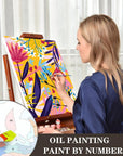 6 Pack Flowers Paint by Numbers Kits for Adults Beginners, DIY Paint by Numbers for Adults on Canvas without Frame, Drawing Paintwork with Paintbrushes Oil Painting for Home Wall Decor 7.9X11.8Inch