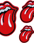 3 PCS Red Lips Tongue Patches Iron on Patches Embroidered Motif Applique Glitter Sequin Decoration Patches DIY Sew on Patch for Jeans Clothing Tattoo Biker Punk Embroidered Applique Sequins Badge