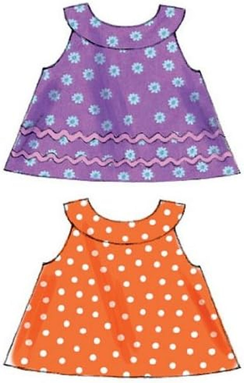 Mccall Pattern Company M6912 Infants Reversible Top Dresses Bloomers and Pants, Size YA5