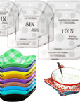Bowl Cozy Template Cutting Ruler Set, 3Pcs Acrylic Transparent Quilting Bowl Templates for Hot and Cold Food Bowl Rack, DIY Kitchen Art Craft Acrylic Stencil Cut on Fold Template Sewing (White)