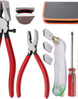 10Pcs Glass Cutting Tool Glass Cutter Glass Running Pliers Breaker Grozer Pliers with Curved Jaws Oil Feed Glass Cutters Tools Kit Stained Glass Tools Engraving Pen Screwdriver