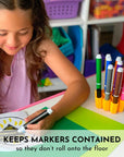 - Marker Parker, Holder to Keep Markers Organized, Fits Most Broad and Fine Tip Markers, 100% Silicone, as Seen on Shark Tank, Markers Not Included (Marigold)