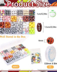 400 Pcs Sports Ball Beads for Jewelry Making, Acrylic Sports Beads Bulk, Baseball Basketball Soccer Volleyball Softball Football Beads with Box, Sports Spacer Beads for DIY Crafts Key Chains Bracelet