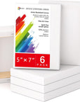 6 Pack Stretched Canvas for Painting 8X10 Inch 5/8" Profile 10 Oz Triple Primed Acid-Free 100% Cotton Blank Canvas, Art Canvases for Acrylic Oil Paint