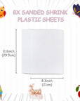 8 Sheets Semitransparent Printable Shrink Plastic Shrink Film Papers for Inkjet Printer Kids DIY Craft Activity, Mothers Day Gifts, 11.6 X 8.3 Inch / 29.5 X 21 Cm