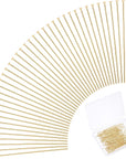 24K Gold Flat Head Pins, 100Pcs 35Mm 304 Stainless Steel Jewelry Making Pins 23 Guage Beading Pin Bendable Wire Pin for Earring Pendant Bracelet Necklace Jewelry DIY Craft