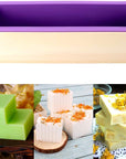 Silicone Soap Mold for Soap Making, Rectangular Loaf Soap Mold with Wooden Boxes, 2 Cutters and 100Pcs Bags, 2Pcs, 42Oz