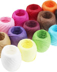 Raffia Paper Ribbon Twine Strings 15 Rolls 15 Colors Set for DIY Craft Gift Box Packing