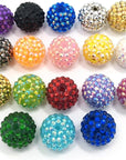 20Mm Rhinestone Beads 50Pcs Beaded Pens Beads Chunky Bubblegum Large Spacer Charms Sparkle Bling Ball Bulk Mix Colors Randomly (20Mm)