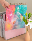 4 Pack Scrapbook Paper Storage with Wheels, Plastic Scrapbook Storage Bin for Holding 12" X 12" Papers, Scrapbook Papers, Vinyl Sheets, Cardstocks