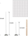 300Pcs Functional Smokeless Candle Wicks,100Pcs Wicks Sticker, Pre Waxed Cotton Wick with Metal Sustainer Tabs for Pillar Candle Making and Candle DIY, 9Cm/3.5In,15Cm/6In,20Cm/8In