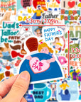 Fathers Day Stickers for Adults, 150Pcs Fathers Day Stickers Decals Decorations Bulk Gifts Set for Fathers Day Gift Cards Scrapbook Skateboard Laptop Water Bottle.