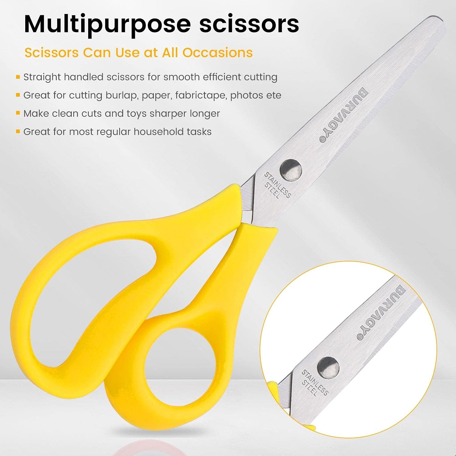 Scissors,  6" Multipurpose Scissors Bulk 16-Pack, Right/Left Handed Comfort-Grip Handles Ultra Sharp Blade Shears Sturdy Sharp Scissors for Office Home School Sewing Fabric Craft Supplies