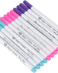 12 PACK Disappearing Ink Marking Pen, Air Water Erasable Pen/ Fabric Marker/ Temporary Marking/ Auto-Vanishing Pen for Cloth (Purple)