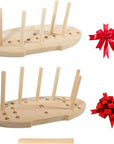 Bow Maker for Ribbon, Holiday Wreaths,Wooden Wreath Bow Maker Tool for Creating Gift Bows, Party Decorations, Hair Bows, Corsages, Holiday Wreaths, Various Crafts(Double-Sided)