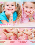 Clay Beads Arts and Crafts Kit for Jewelry Making, with Smiley Letter Beads, Gifts for Girls Age 6-12