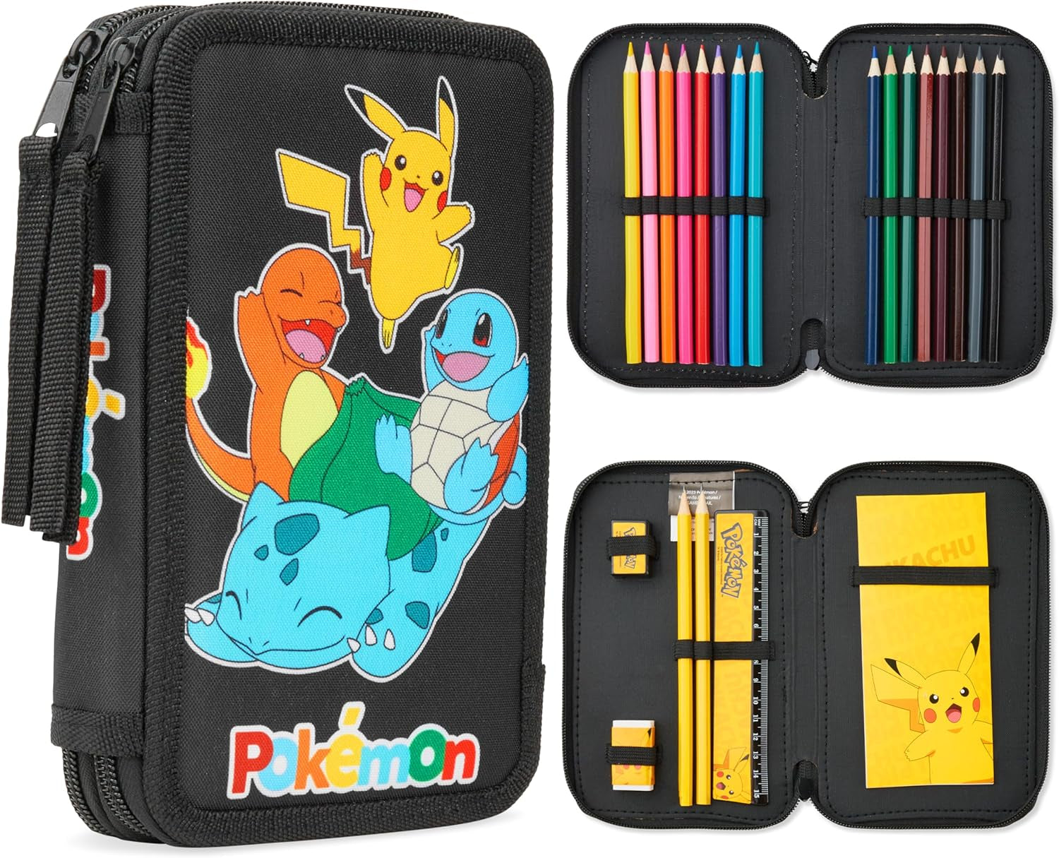 Pencil Case for Boys, Pikachu Filled Pencil Case Stationery Set