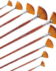 Fan Paint Brush Set of 9 Pcs, Professional Artist Acrylic Paint Brushes Set with Long Wood Handles Anti-Shedding Nylon Hair for Acrylic Watercolor Oil Painting,Rock Painting