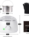 Wax Melter for Candle Making,Candle Melting Pot,Candle Wax Melter,Multifunctional Wax Melting Tool with LED Temperature Display (White)