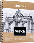 Sketch Book 9 X 12 Inch, 100 Sheets 90Gsm, Spiral Sketchbook, Hardcover Sketchbook, Acid Free Sketch Paper, Sketch Pad, Sketchbook for Drawing