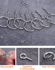 360Pcs Keychain Bulk, 120Pcs Keychain Rings with Chain and 120Pcs Open Jump Ring with 120Pcs Screw Eye Pins for Crafts and Jewelry Making