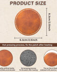 60 Pcs Blank Leatherette Hat Patches and Adhesive Laser Artificial Leather round Patches, Artificial Leather Patches for Hats Custom Fabric Repair Seam Laser Supplies